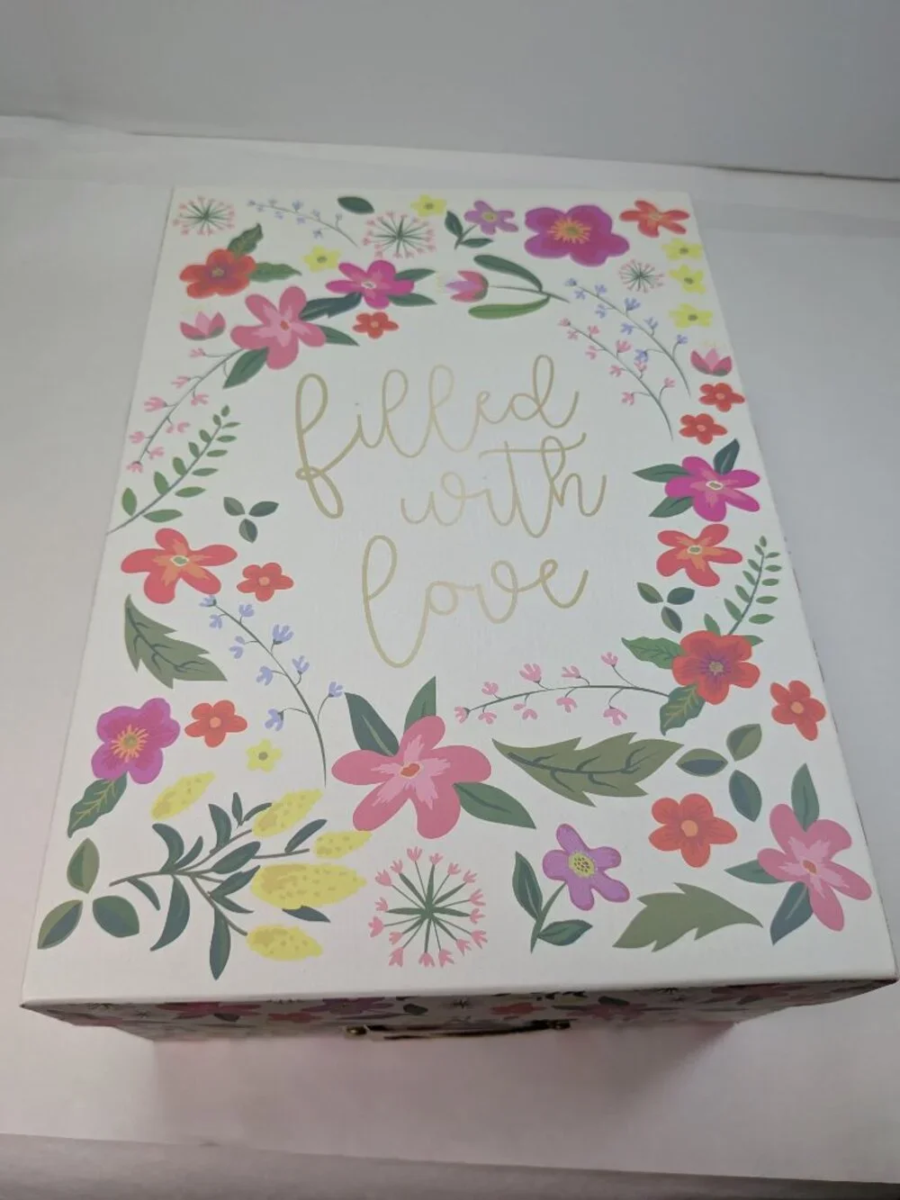 Recollections Photo Storage Boxes Floral Motivational Set of 2 Front Plaques